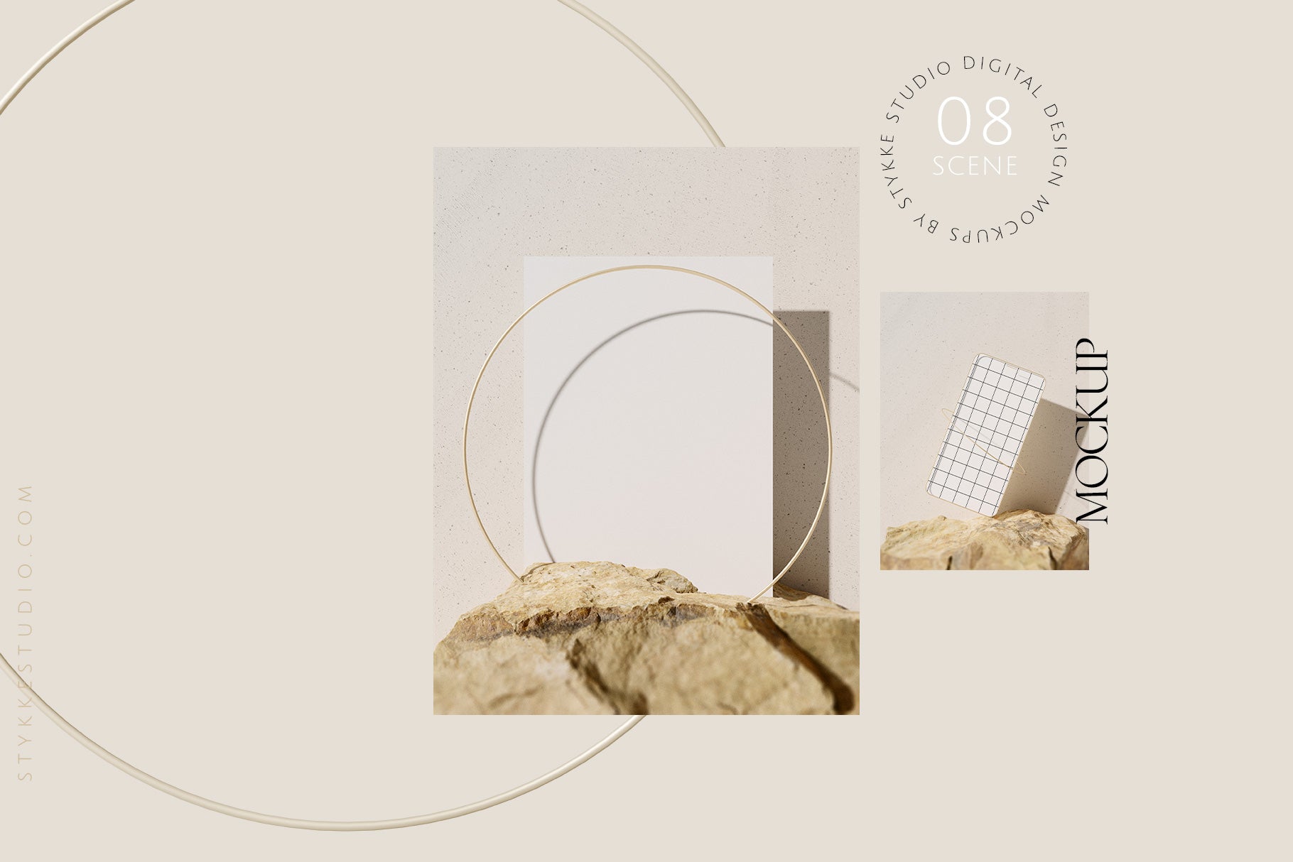 STONA | Neutral Organic Phone & Paper Mockups - Stykke Studio
