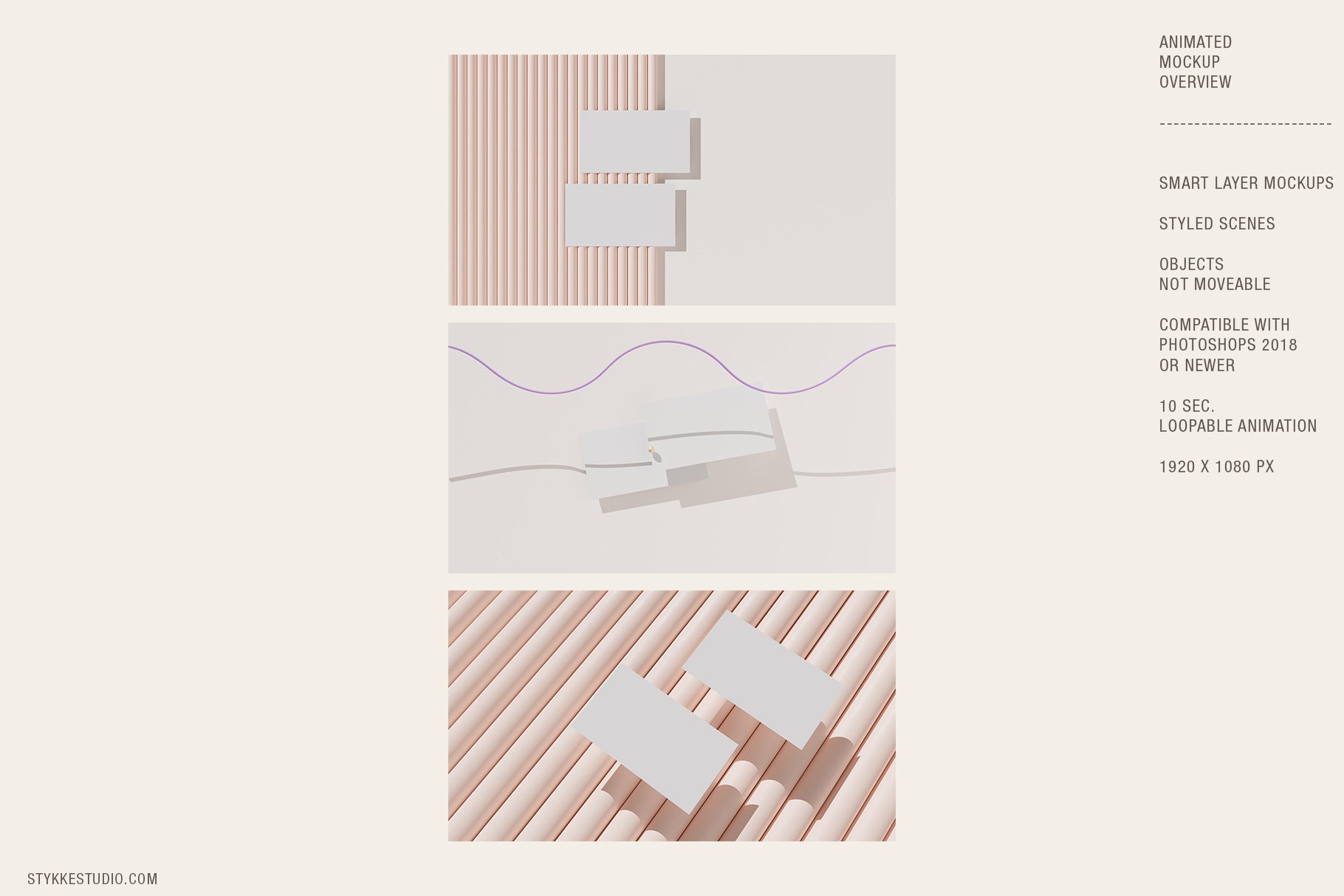 ABSTRA | Modern Mid-Century Card Mockup - Stykke Studio