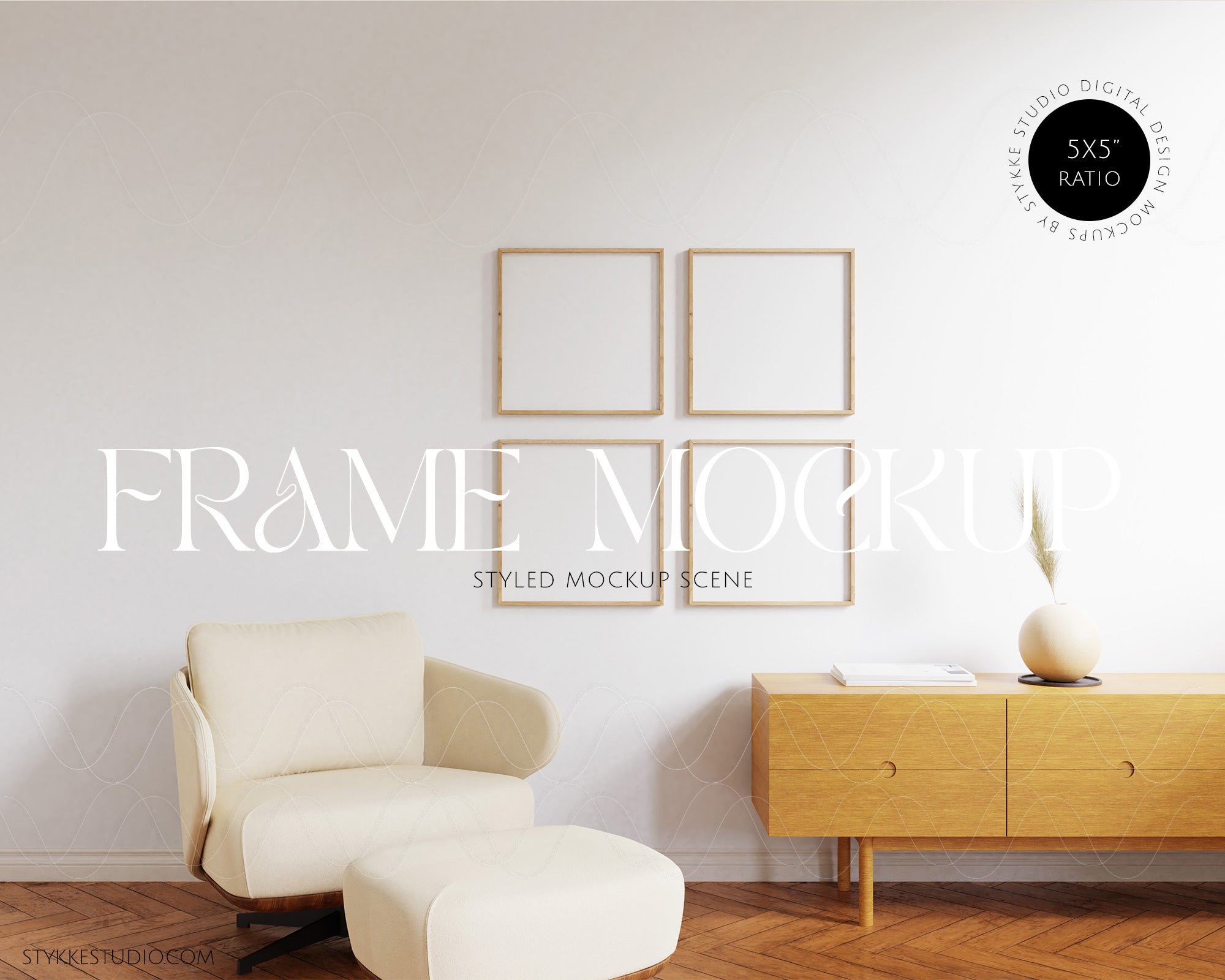 Wood White 02 | 4 Frame Single Mockup