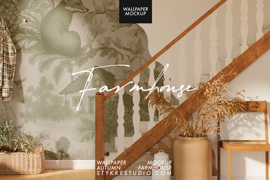 WALLPAPER MOCKUP | Autumn Farmhouse