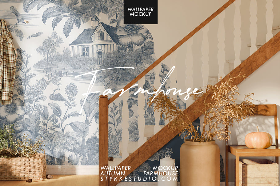 WALLPAPER MOCKUP | Autumn Farmhouse