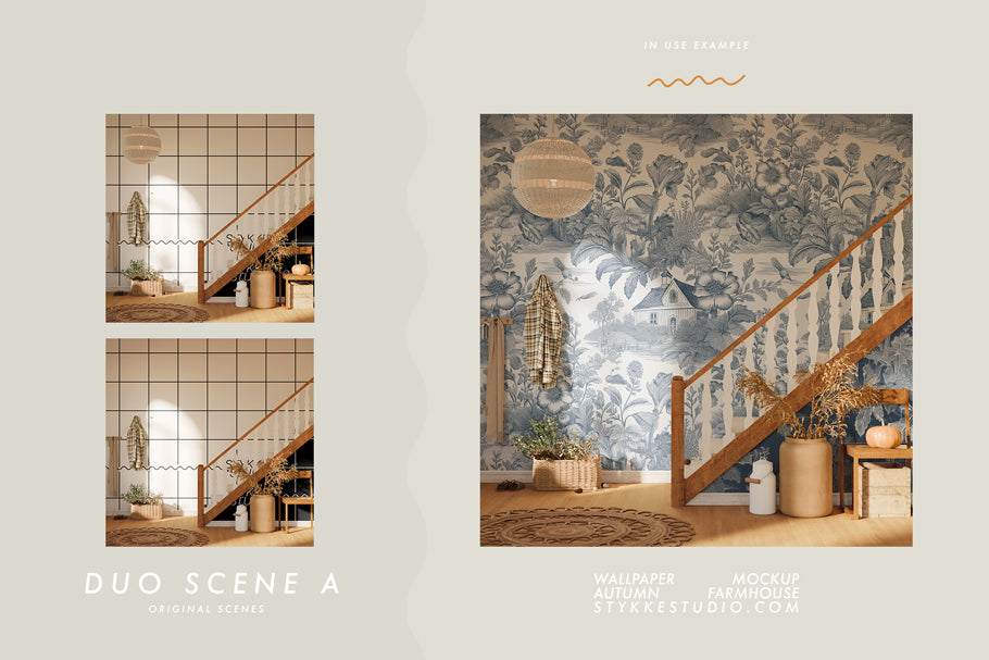 WALLPAPER MOCKUP | Autumn Farmhouse