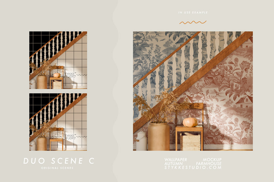 WALLPAPER MOCKUP | Autumn Farmhouse