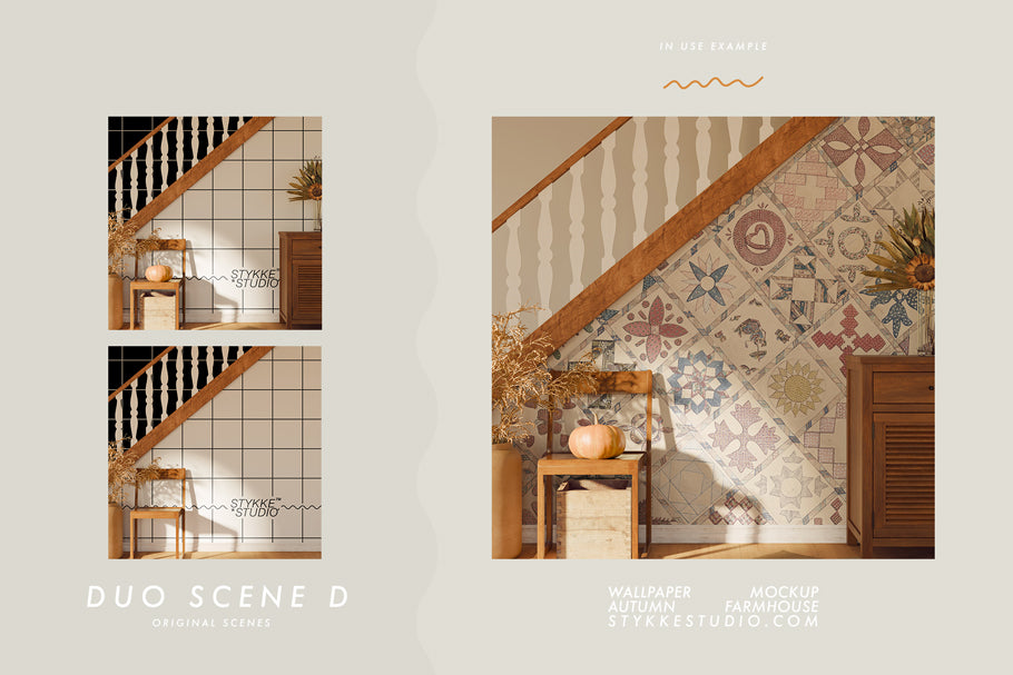 WALLPAPER MOCKUP | Autumn Farmhouse