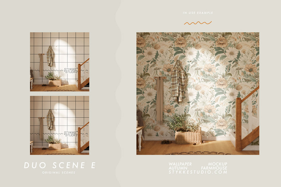 WALLPAPER MOCKUP | Autumn Farmhouse