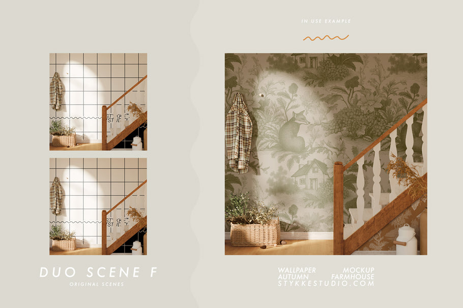 WALLPAPER MOCKUP | Autumn Farmhouse