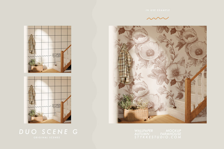 WALLPAPER MOCKUP | Autumn Farmhouse