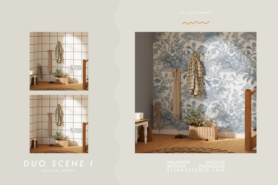 WALLPAPER MOCKUP | Autumn Farmhouse