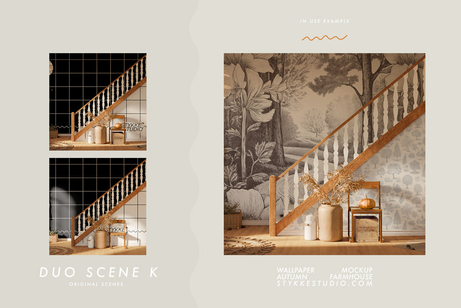 WALLPAPER MOCKUP | Autumn Farmhouse