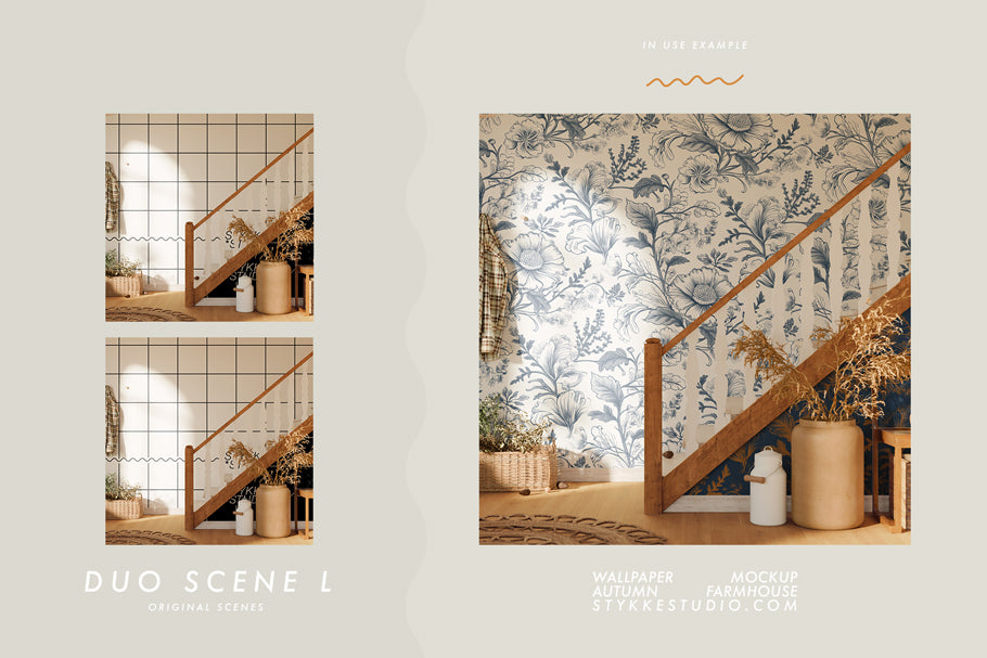 WALLPAPER MOCKUP | Autumn Farmhouse