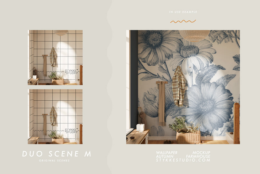 WALLPAPER MOCKUP | Autumn Farmhouse