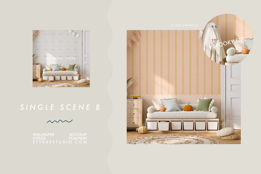 WALLPAPER MOCKUP | Hygge Pumpkin