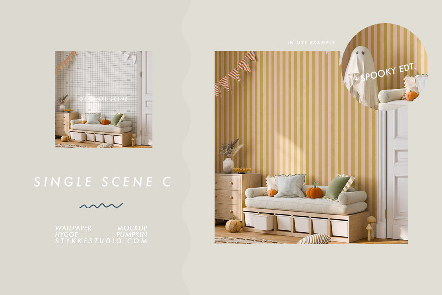 WALLPAPER MOCKUP | Hygge Pumpkin