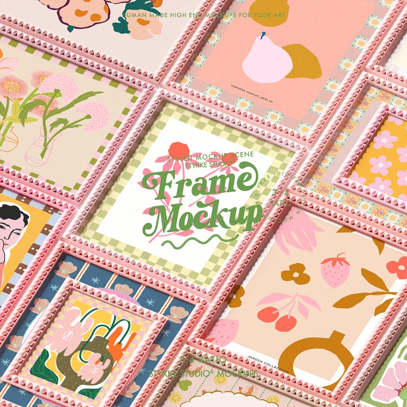 Bobbin Frame No 95 | Frame Mockup 657 Pink