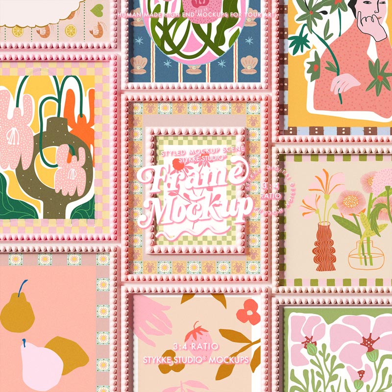 Bobbin Frame No 95 | Frame Mockup 655 Pink