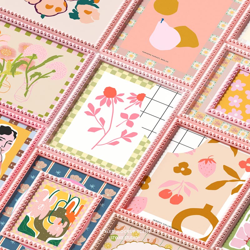 Bobbin Frame No 95 | Frame Mockup 657 Pink