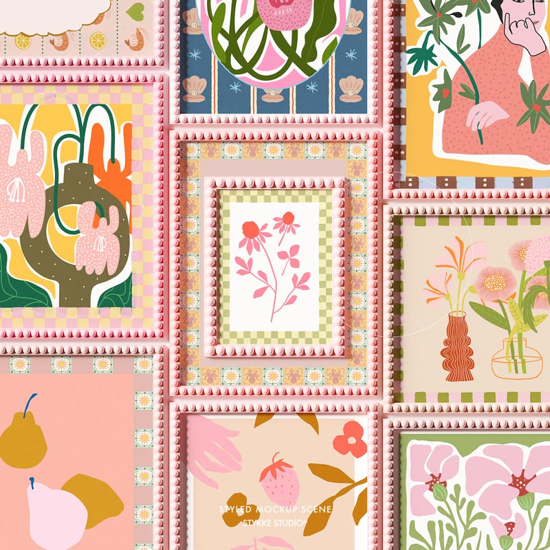 Bobbin Frame No 95 | Frame Mockup 655 Pink