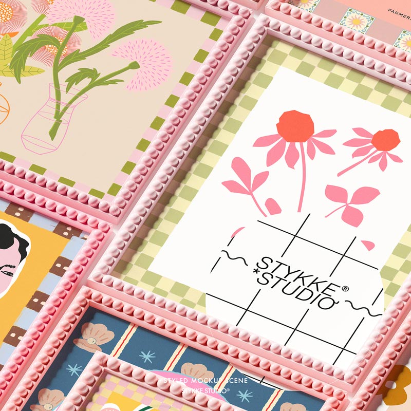 Bobbin Frame No 95 | Frame Mockup 657 Pink