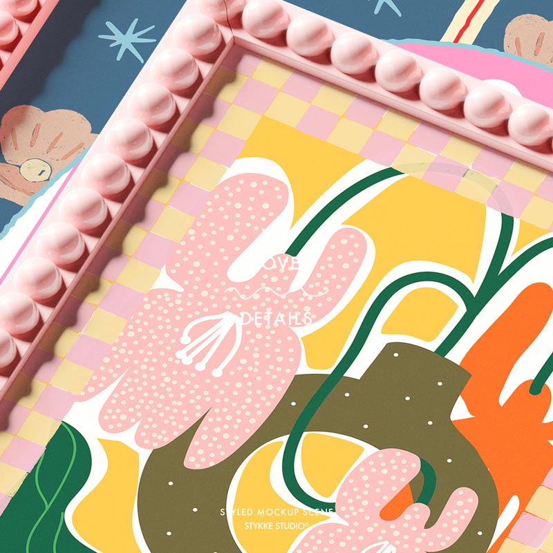 Bobbin Frame No 95 | Frame Mockup 657 Pink