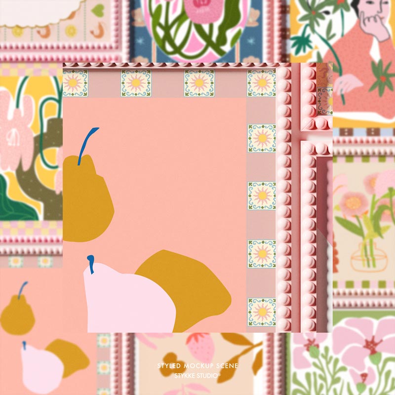 Bobbin Frame No 95 | Frame Mockup 655 Pink
