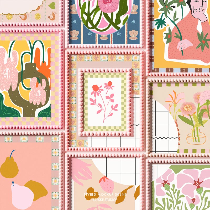 Bobbin Frame No 95 | Frame Mockup 655 Pink