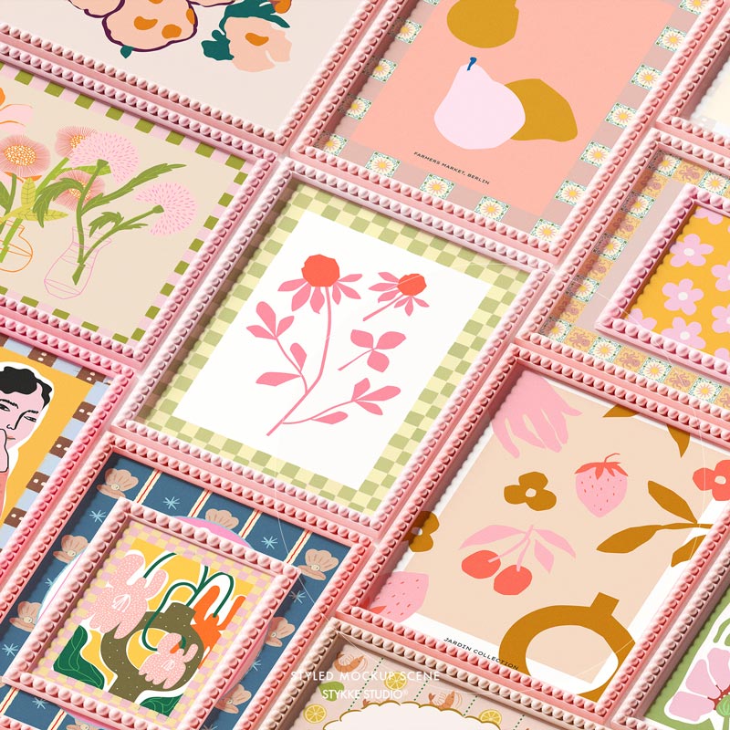 Bobbin Frame No 95 | Frame Mockup 657 Pink