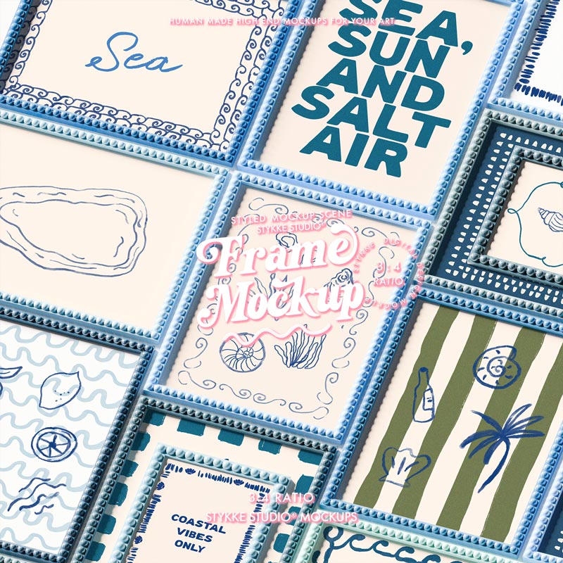 Bobbin Frame No 95 | Frame Mockup 650 Blue