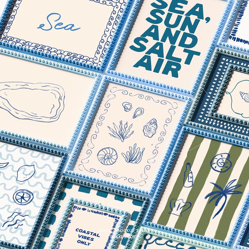 Bobbin Frame No 95 | Frame Mockup 650 Blue
