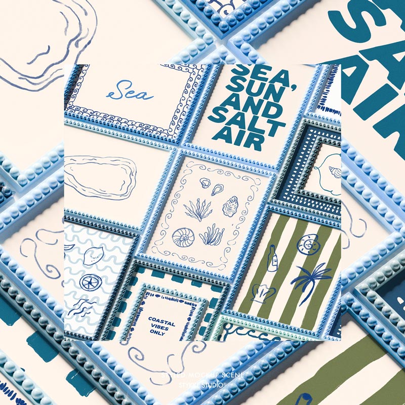 Bobbin Frame No 95 | Frame Mockup 650 Blue