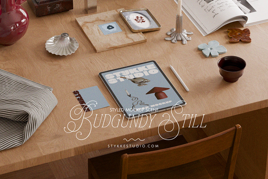 BURGUNDY STILL NO. 100 | Frame, Poster & iPad Mockup Set