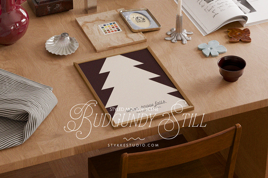 BURGUNDY STILL NO. 100 | Frame, Poster & iPad Mockup Set