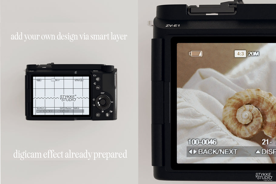 DIGICAM | Camera Mockup with Live Screen Look – Stykke Studio