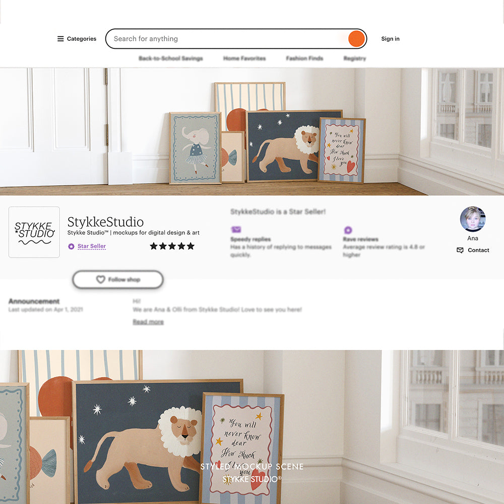 Shop Banner Mockup 10 | for Poster & Art Shops