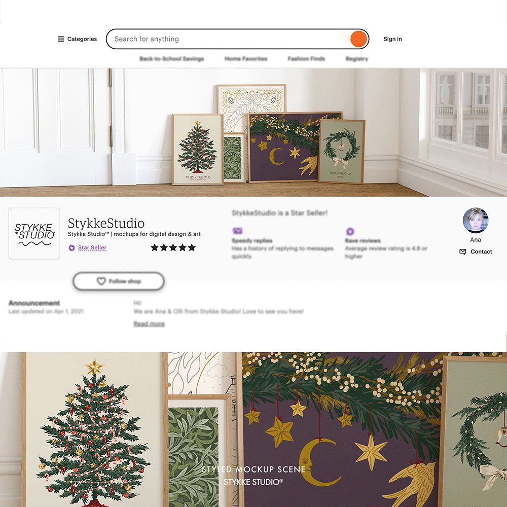 Shop Banner Mockup 10 | for Poster & Art Shops