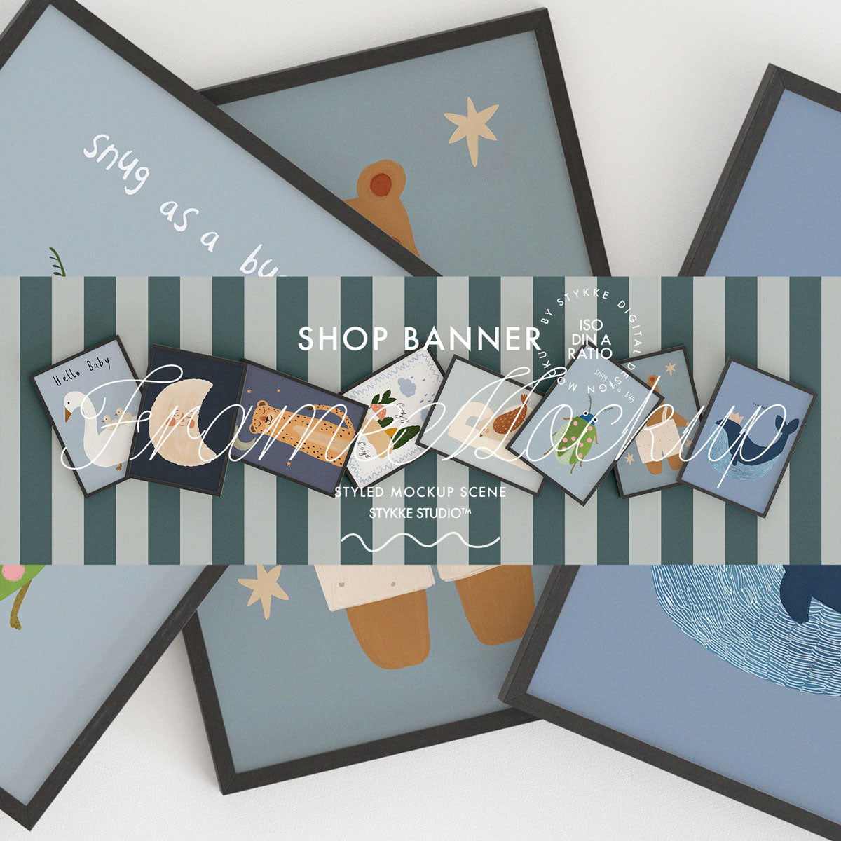 Etsy Shop Banner Black Frame Mockup 09 | for Poster & Art Shops