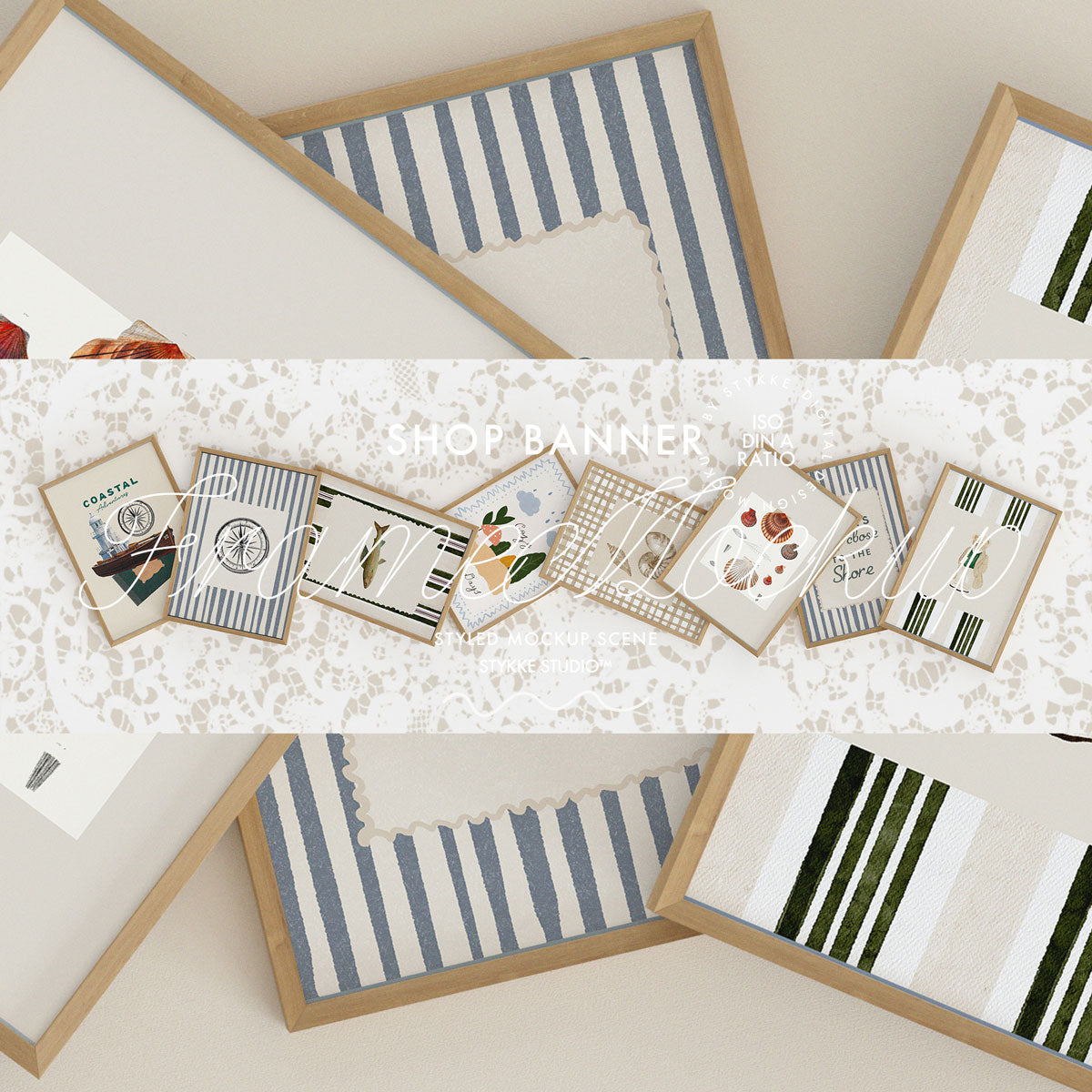 Etsy Shop Banner Wooden Frame Mockup 09 | for Poster & Art Shops