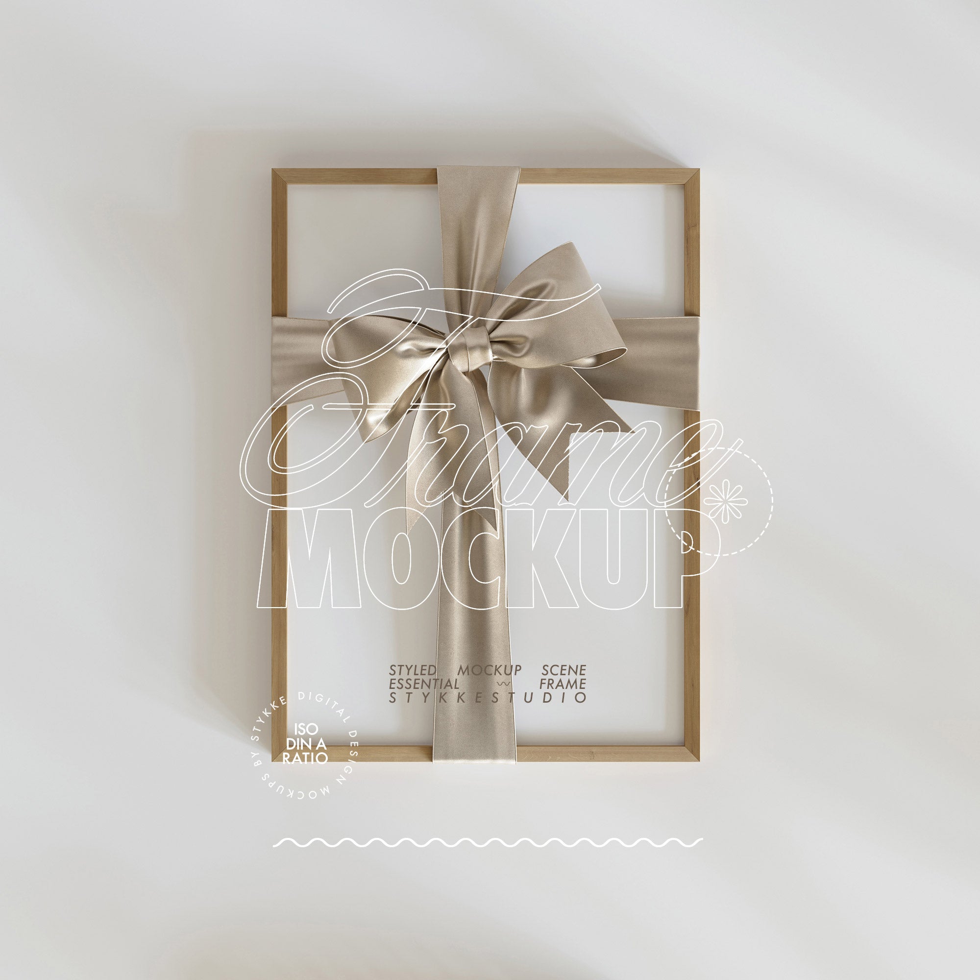 Festive Frame Mockup Gift & Bow | Champagne 1242