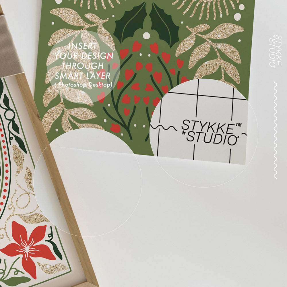 Festive Frame Mockup Gift & Bow | Champagne 1243
