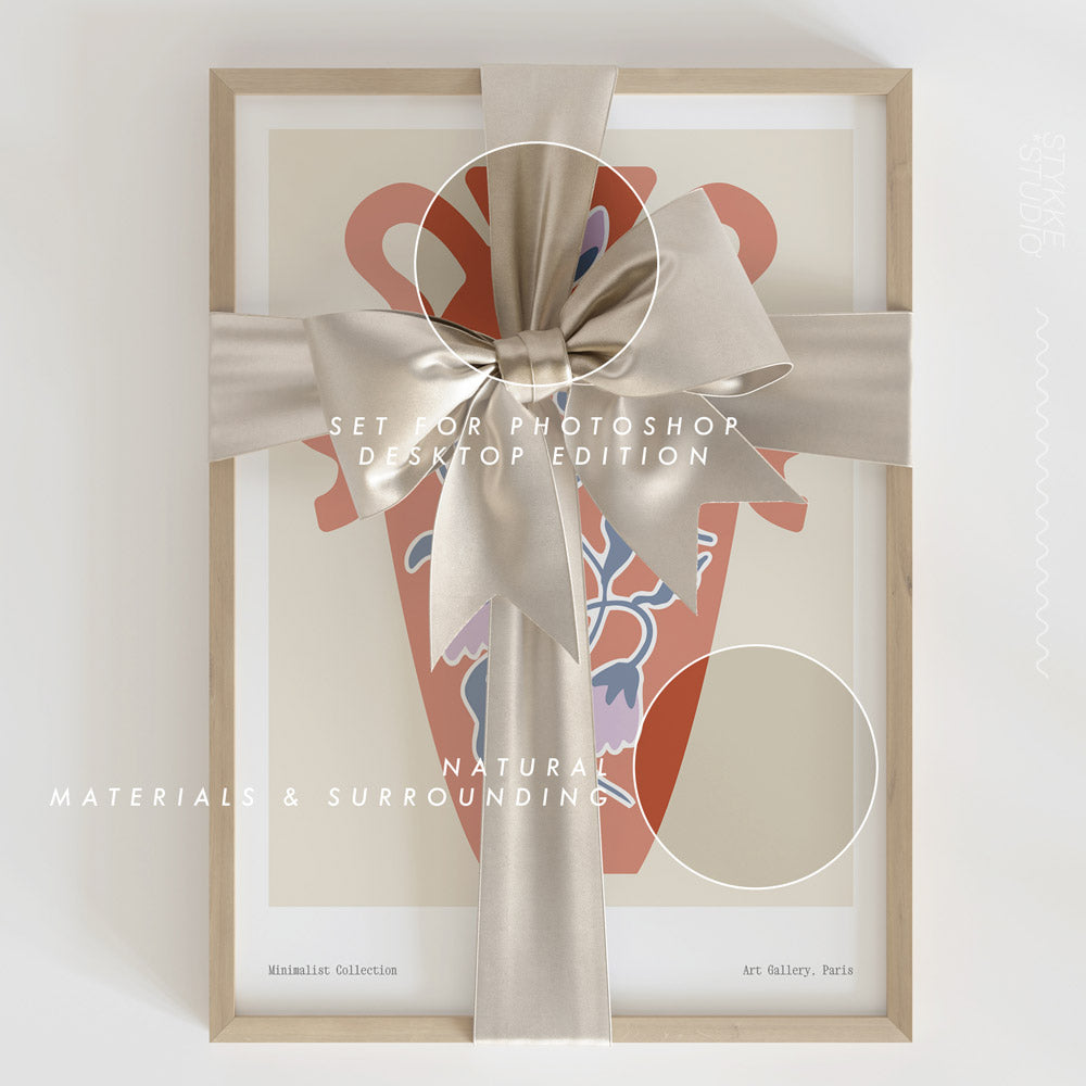Festive Frame Mockup Gift & Bow | Champagne 1242