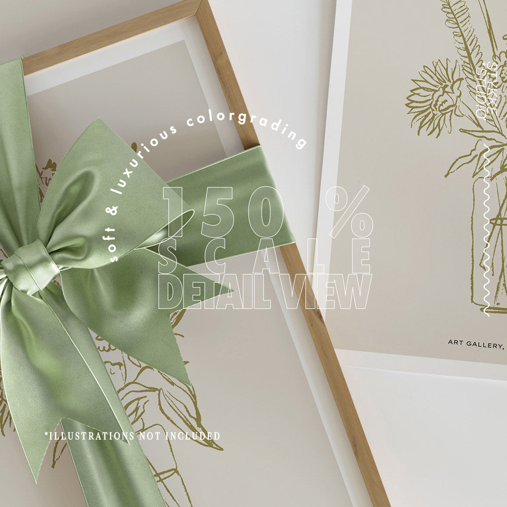 Festive Frame Mockup Gift & Bow | Champagne 1243