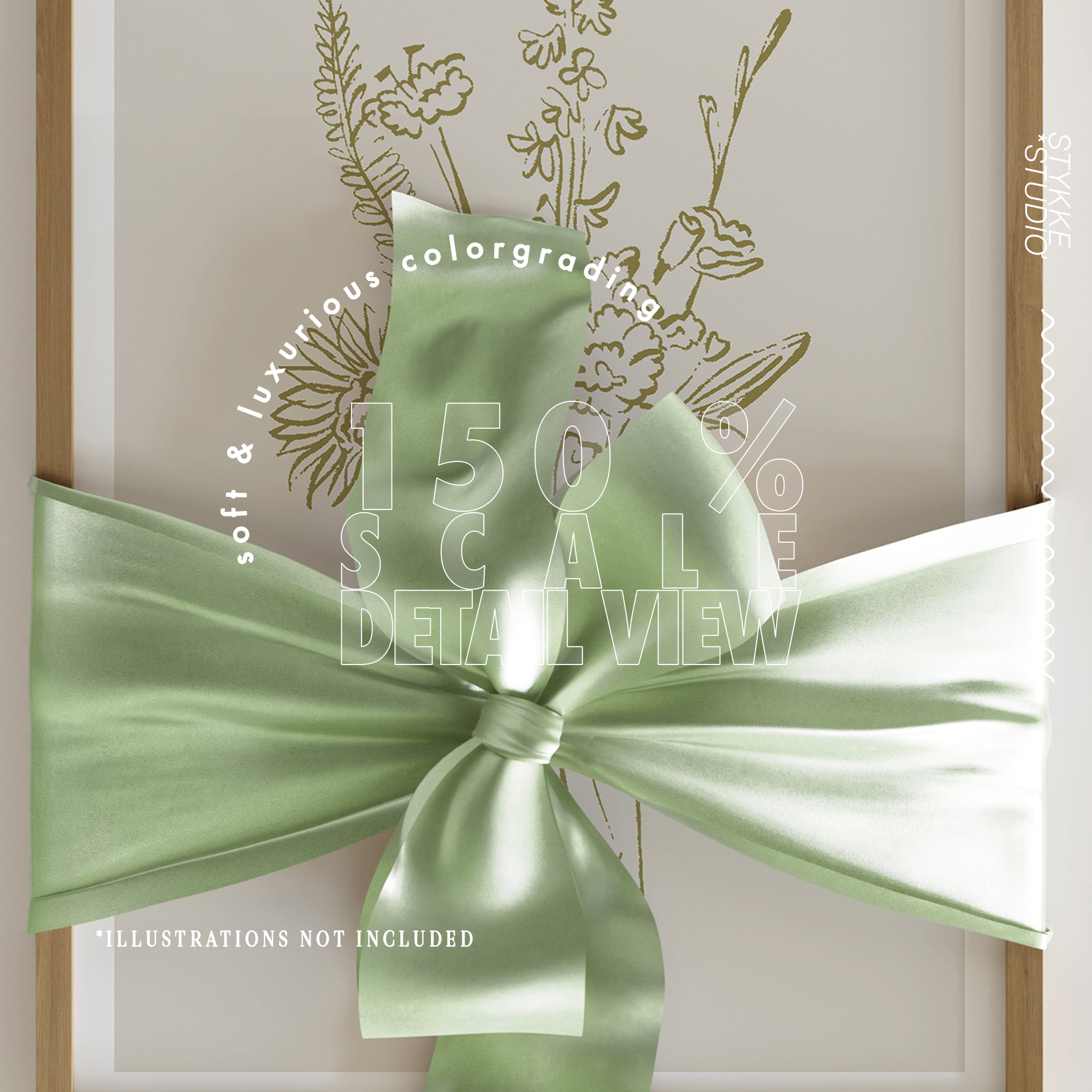 Festive Frame Mockup Gift & Bow | 1 Frame Single Mockup