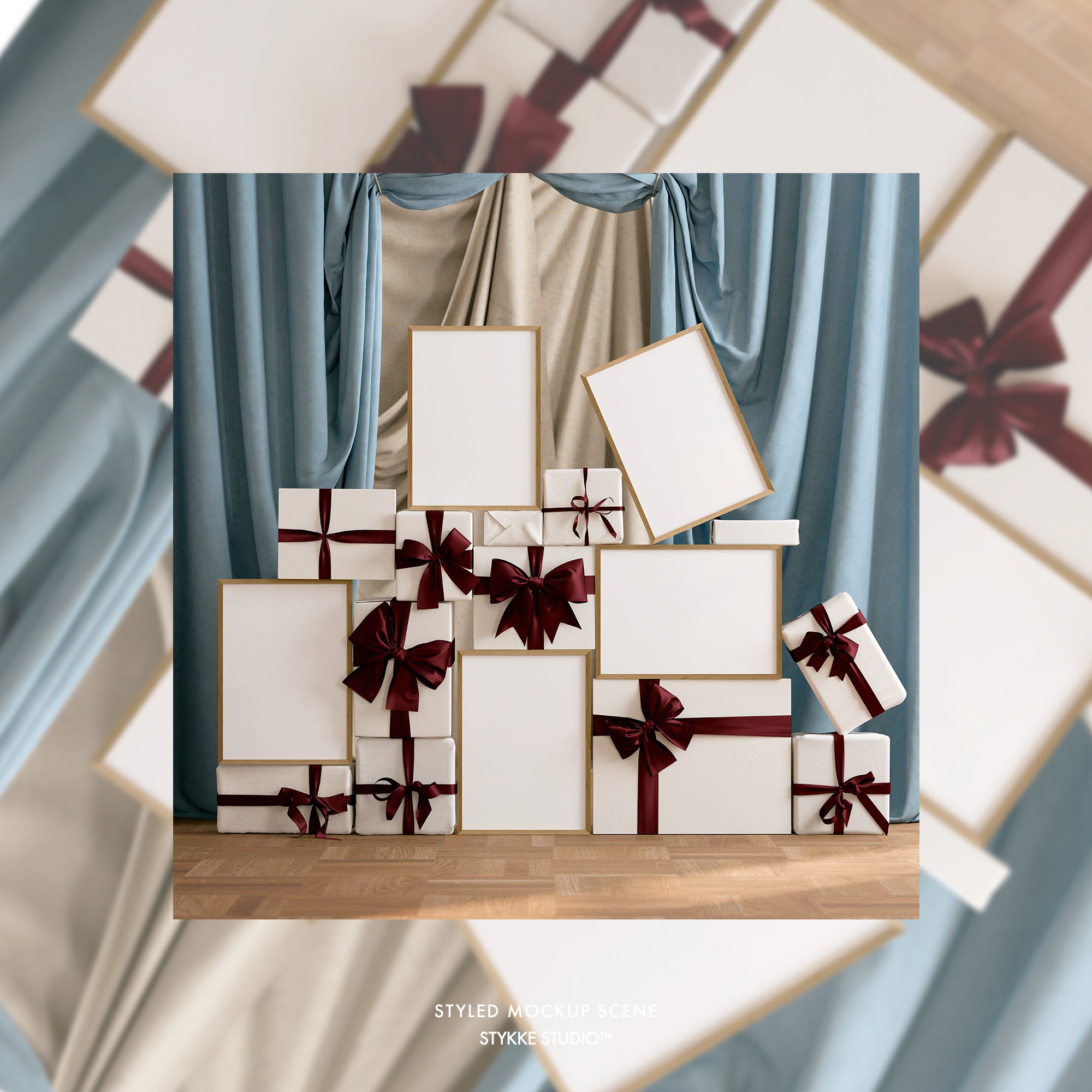 Festive Christmas Boxes | Frame Mockup Freebie