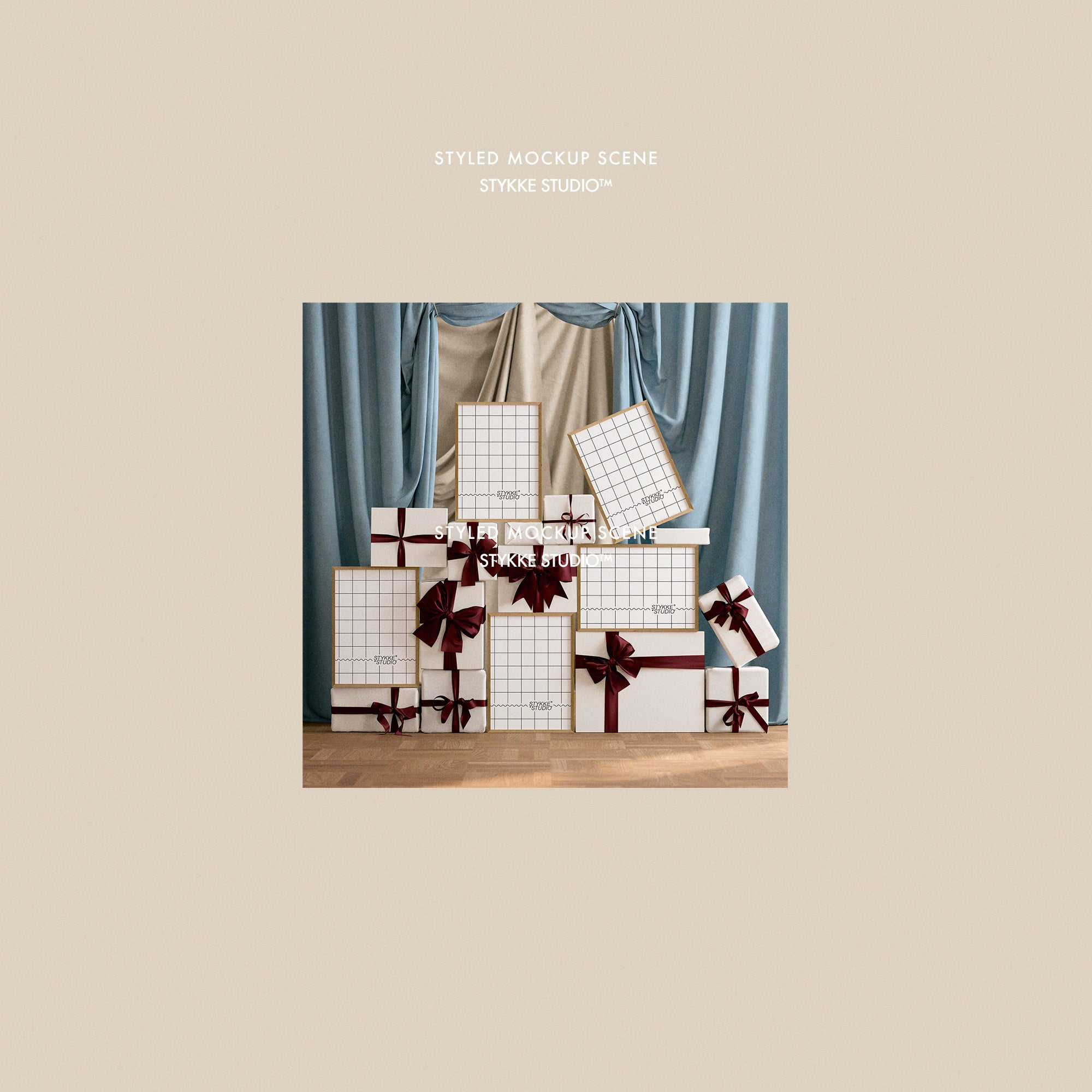 Festive Christmas Boxes | Frame Mockup Freebie