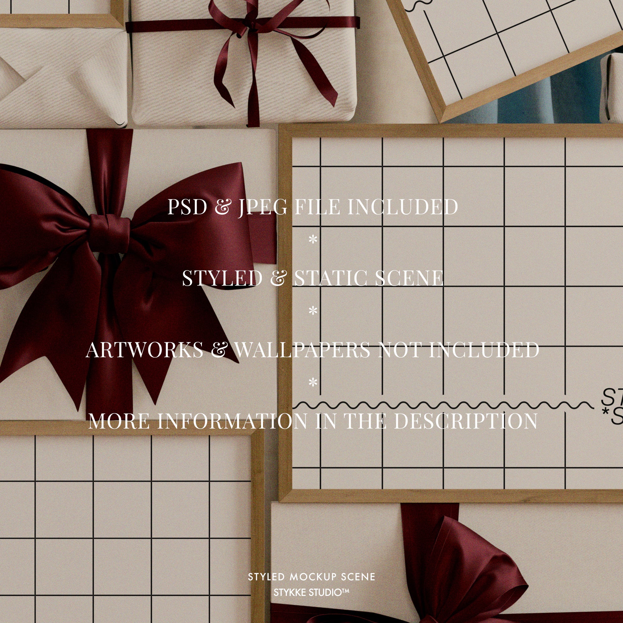 Festive Christmas Boxes | Frame Mockup Freebie