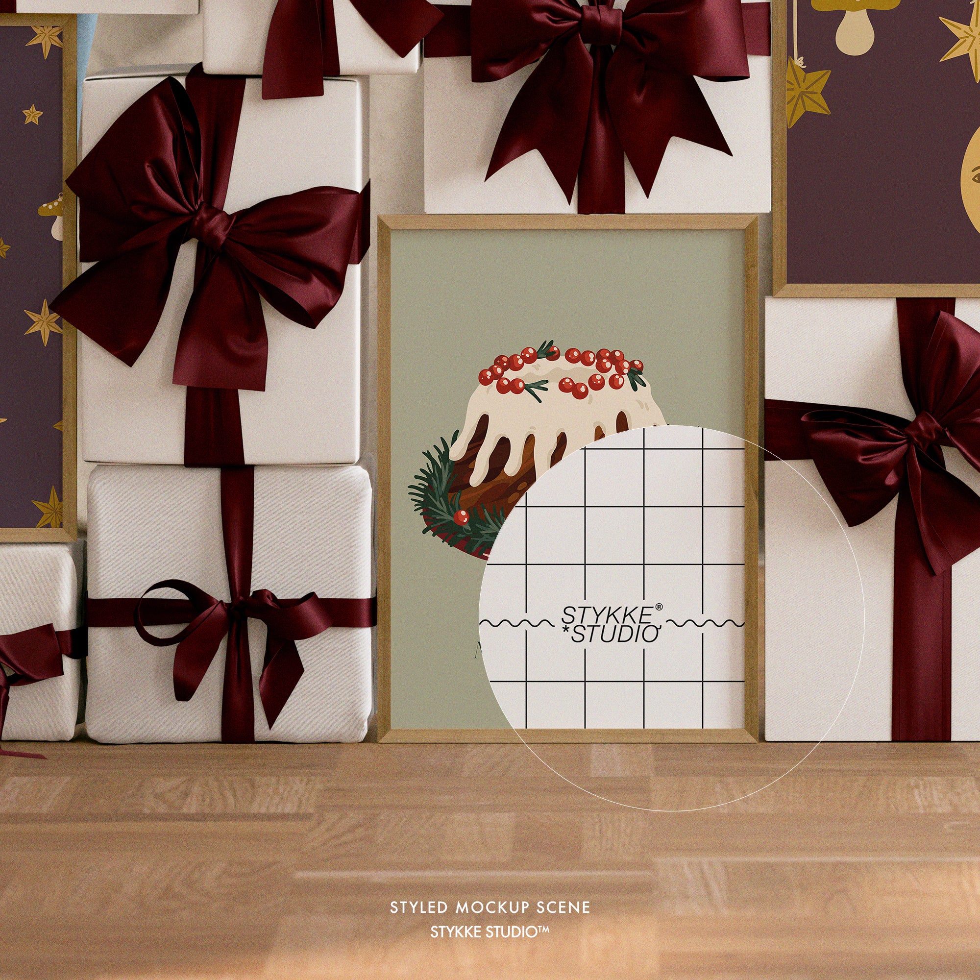 Festive Christmas Boxes | Frame Mockup Freebie