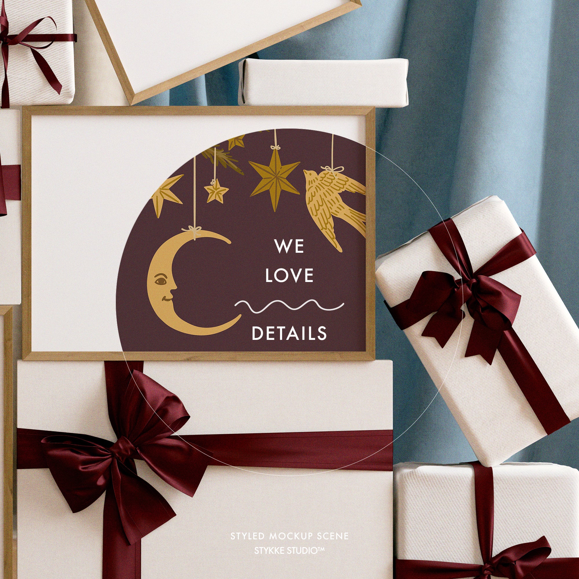 Festive Christmas Boxes | Frame Mockup Freebie