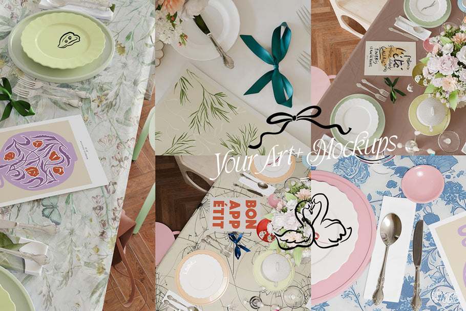 ROCOCO GIRL DINNER  NO. 83 | Poster Mockup Set