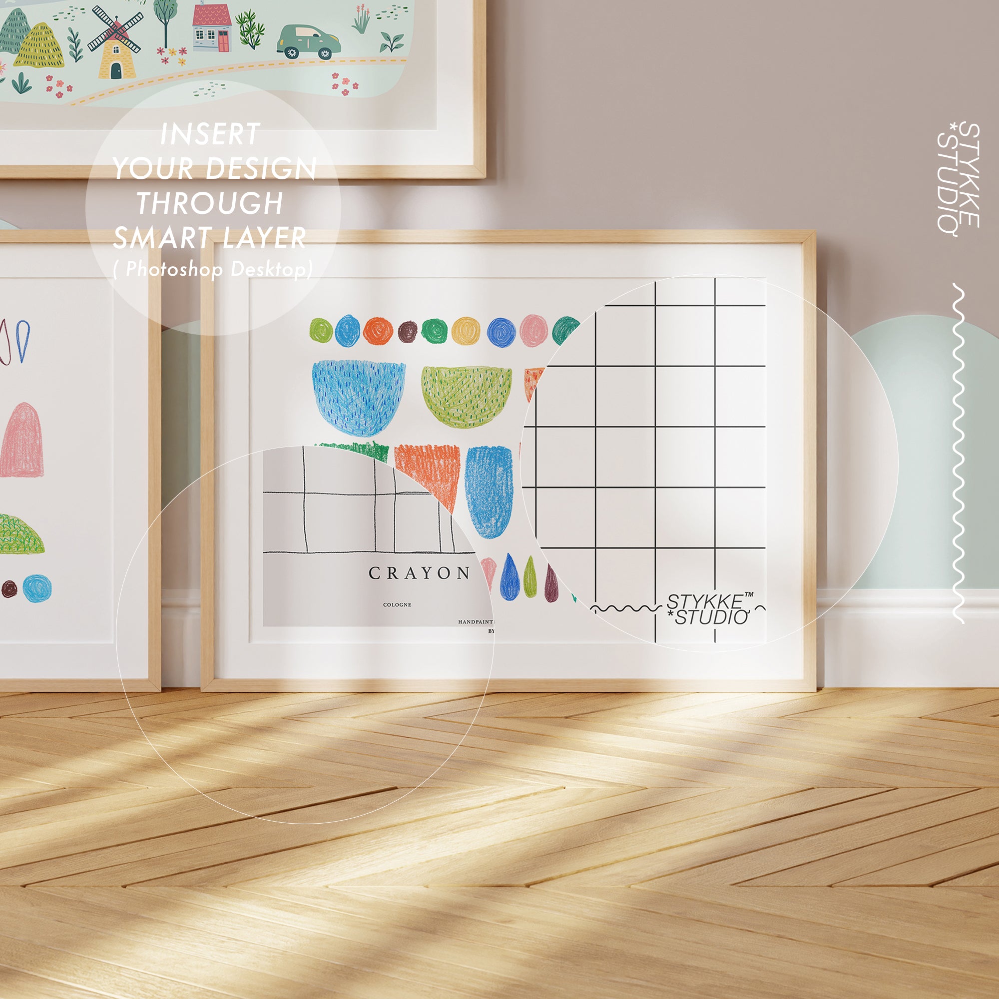 Frame Mockups for Art & Prints | Playful Kids Room Frame Mockup 45