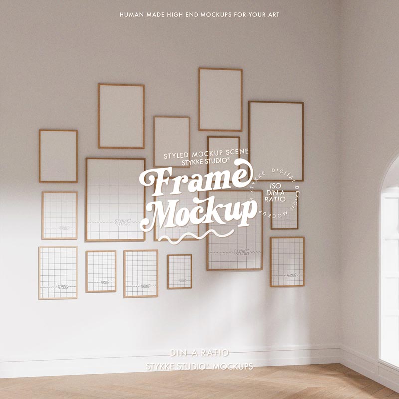 Gallery Wall Frame Mockup | Wooden 2