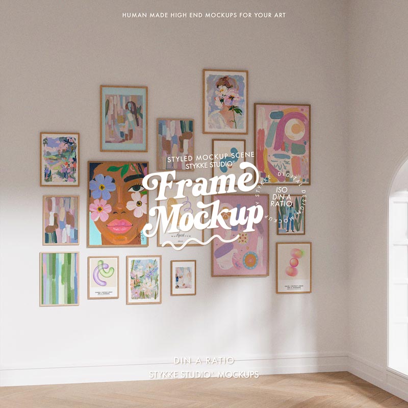 Gallery Wall Frame Mockup | Wooden 2